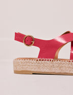 Espadrilles Chantal - Cuir Plissé Fuchsia - Femme