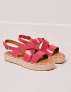Espadrilles Chantal - Cuir Plissé Fuchsia - Femme