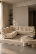 Togo Set - Banken 2- & 3-zits + Hoekfauteuil - Fluweel - Beige