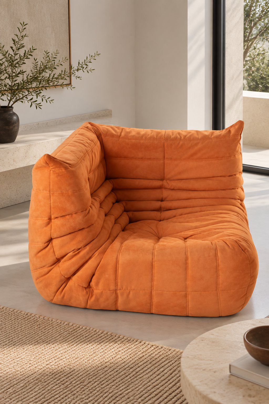 Chauffeuse D'Angle Togo - Tissu - Orange