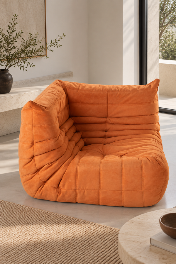 Poltrona angolare Togo - Tessuto - Arancione