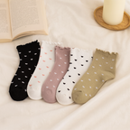 Lot De 5 Chaussettes Petits Cœurs & Volant