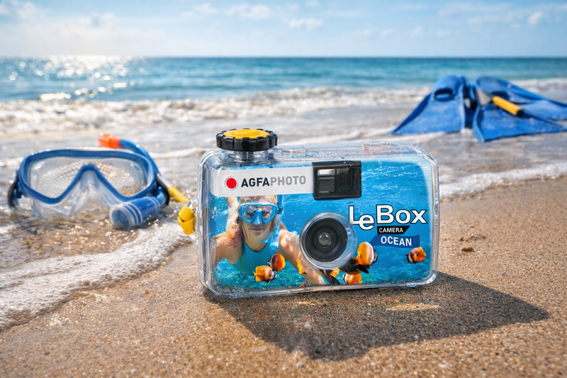 Cámara desechable impermeable Lebox Ocean - 27 fotografías en color - Agfaphoto