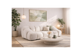 Ava - 3-Seater Sofa - Textured Velvet - Light Grey