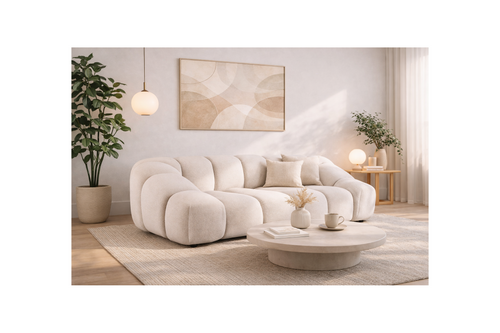 Ava - Canapé - 3 Places - Velours Texturé - Beige