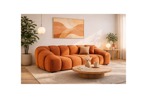 Ava - Canapé - 3 Places - Velours Texturé - Terracotta