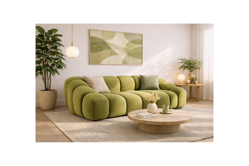 Ava - Canapé - 3 Places - Velours Texturé - Vert