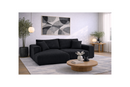 Garance - Canapé D'Angle Réversible - 4 Places - Velours Grosses Côtes - Noir
