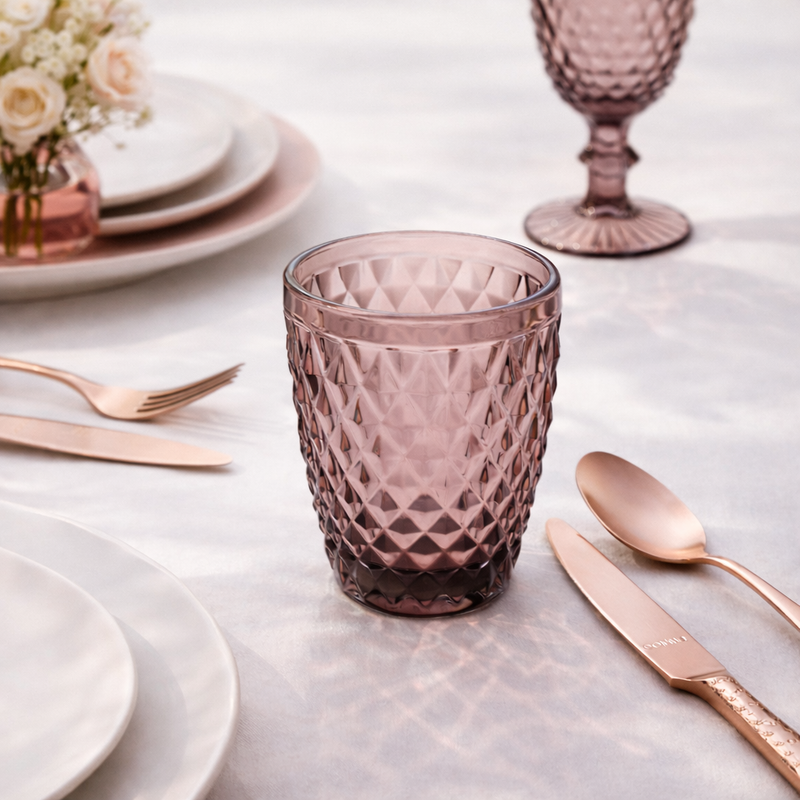 Set Of 6 22 Cl Tumblers - Rhinestones - Purple