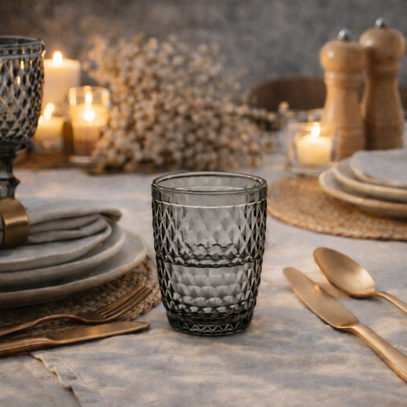 Set of 6 22 Cl Tumblers - Rhinestones - Gray