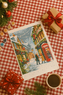 Peinture Par Numéros - Rue De Noël Britannique - Toile Roulée
