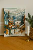 Peinture Par Numéros - Marché De Noël Dans La Vallée - Toile Roulée
