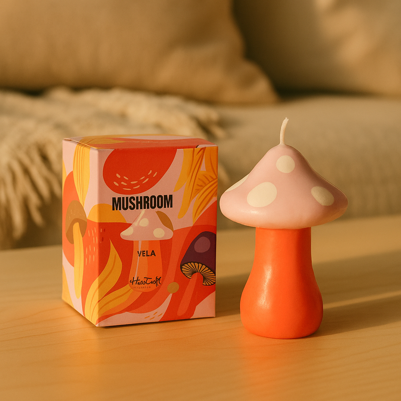 Petite Bougie Champignon Rose