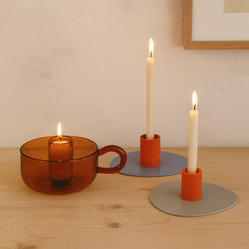 Porte-Bougie Classique En Cristal Ambre