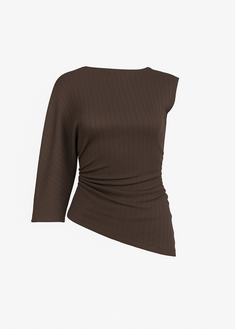 Top Espresso One Sleeve Asymmetric