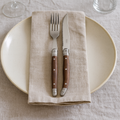 Set De 6 Couteaux Et 6 Fourchettes - Manche Bois De Noyer - Lg Heritage