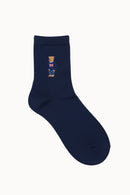Navy Bear Socks - Blue