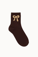 Chaussettes Nœud Marron - Brown