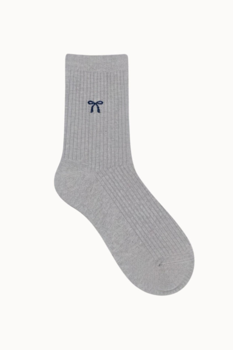Little Bow Socks - Gray