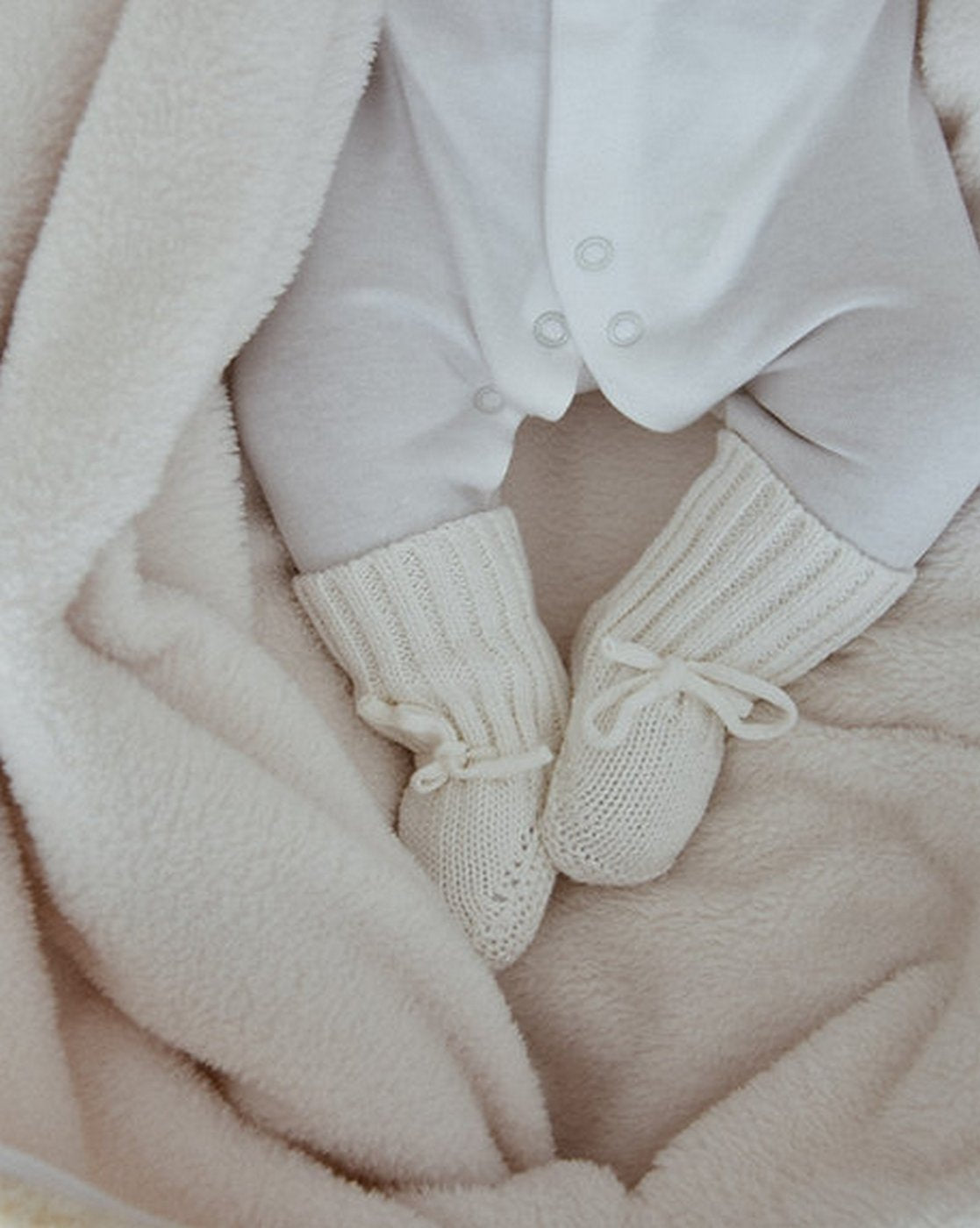 Chaussons Bébé En Maille - Blanc Cassé