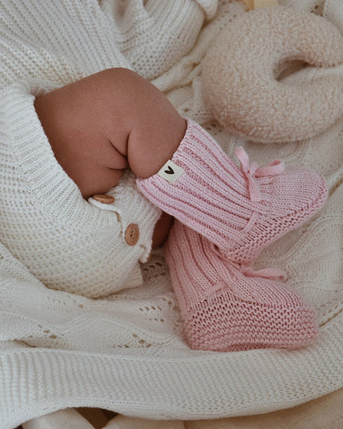 Chaussons Bébé En Maille - Rose