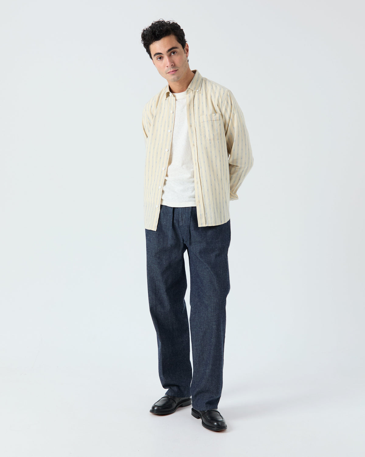 Chemise Calvi - Écru Et Bleu Ciel