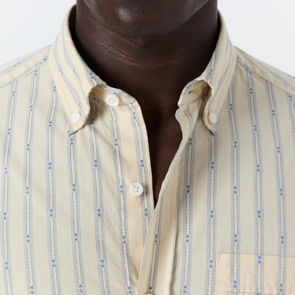 Chemise Calvi - Écru Et Bleu Ciel