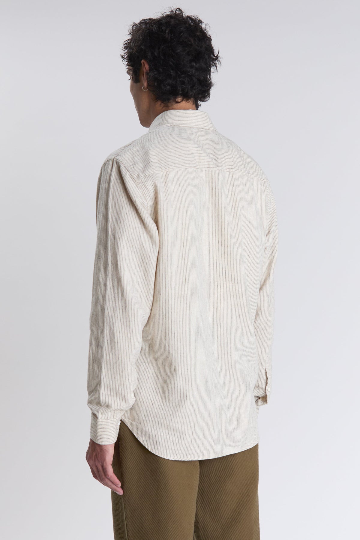Camicia Calvi - Écru a righe