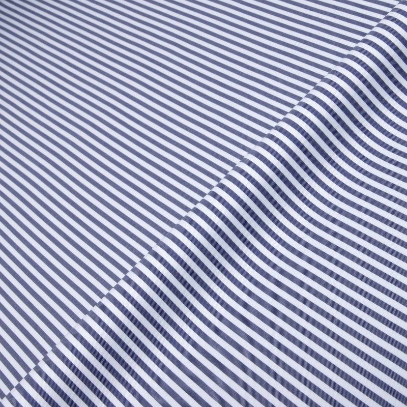 Chemise En Twill Facile À Repasser Rayures Bleues Foncées