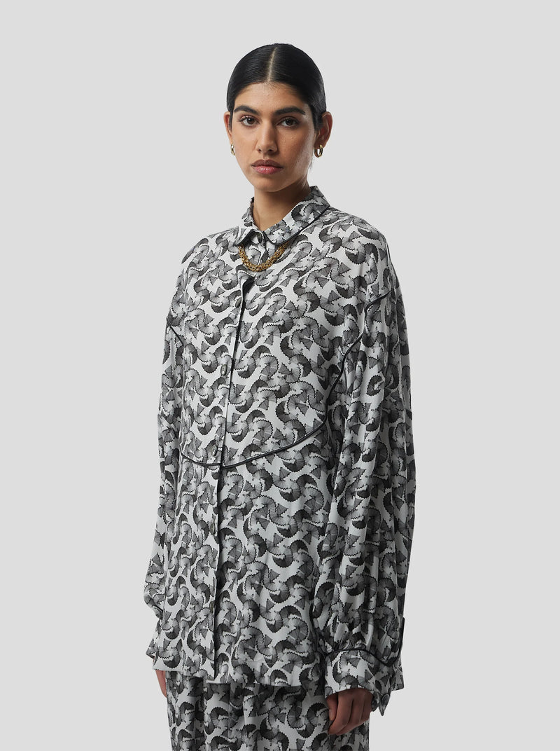 Tasman In Lead Shavings Print Shirt