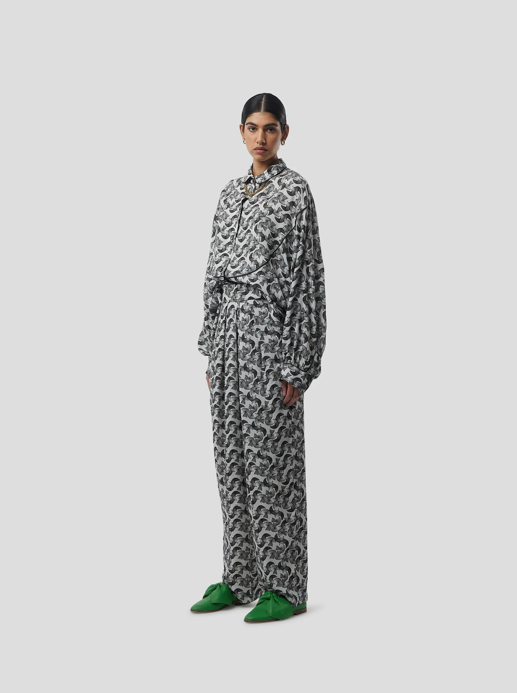 Chemise Tasman In Lead Shavings Print