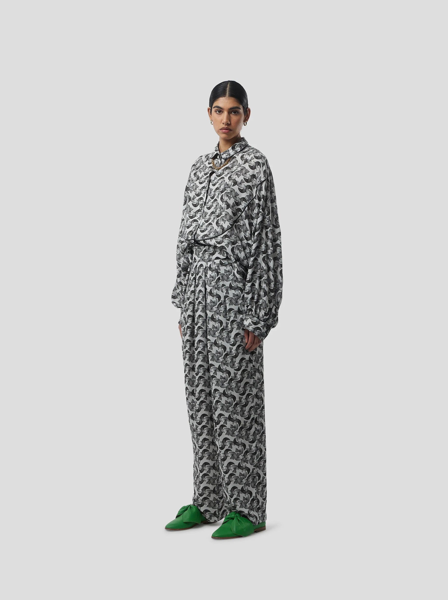 Chemise Tasman In Lead Shavings Print