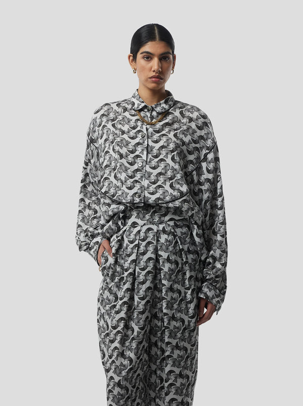 Chemise Tasman In Lead Shavings Print