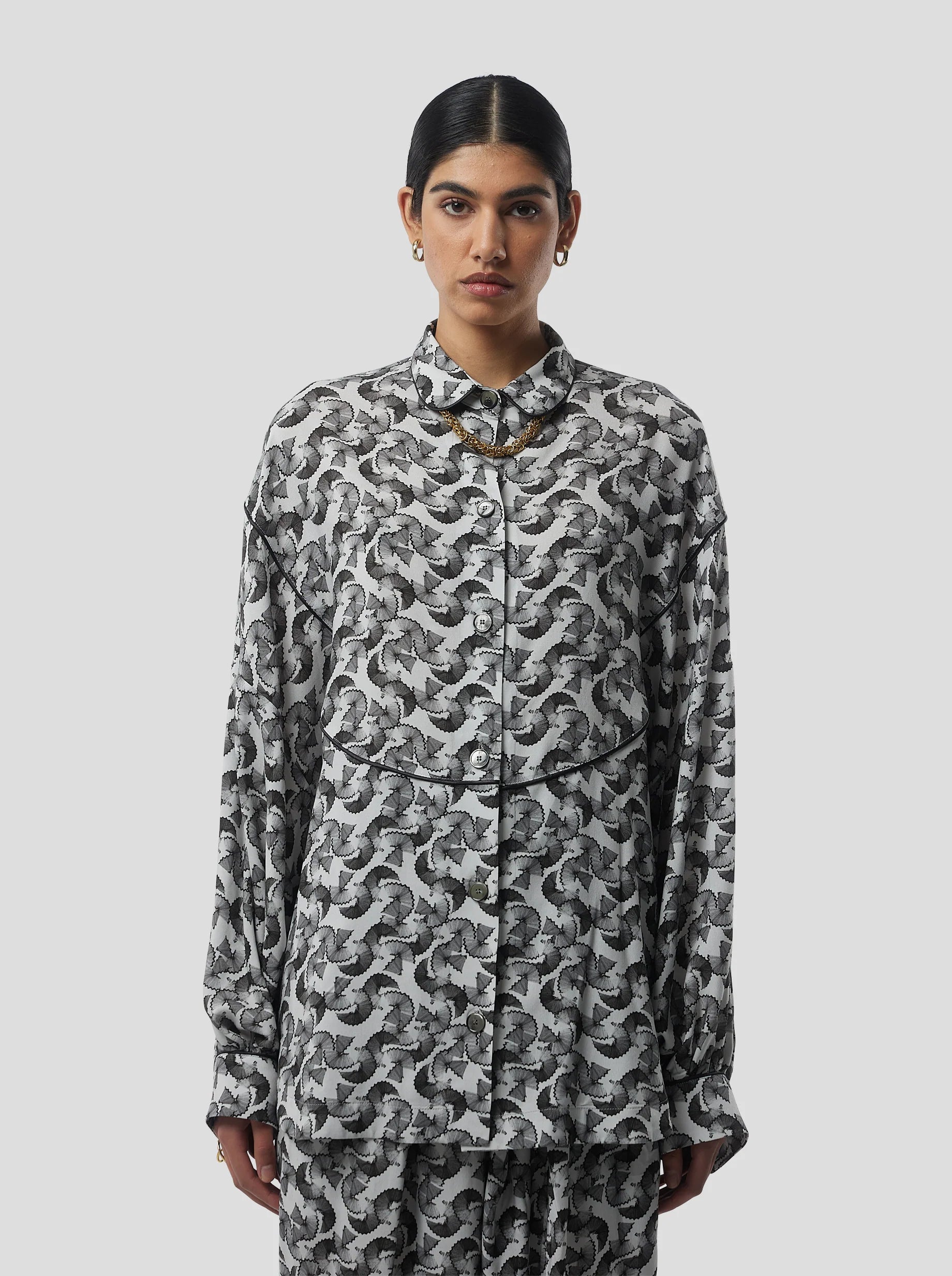 Chemise Tasman In Lead Shavings Print