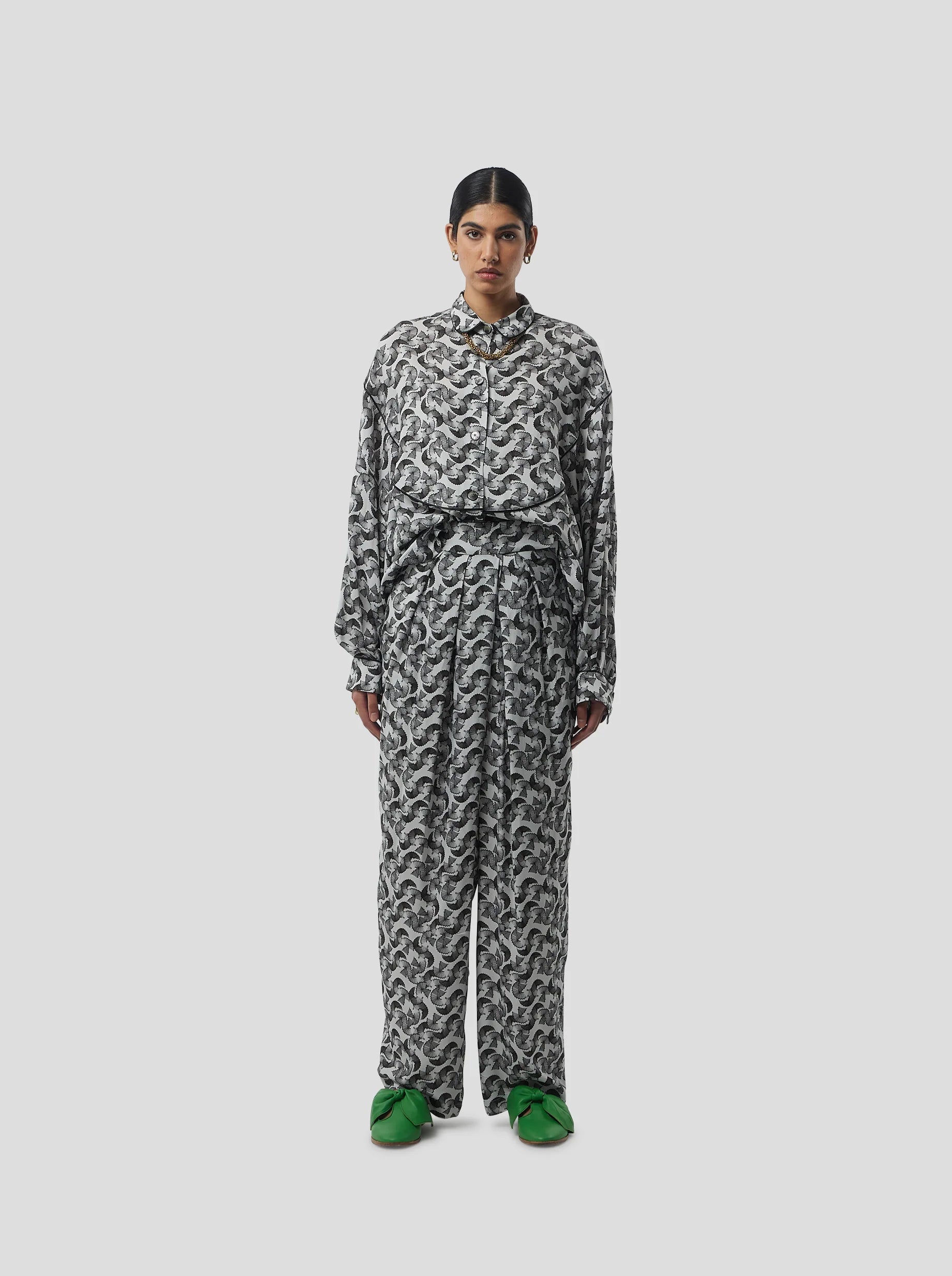 Chemise Tasman In Lead Shavings Print