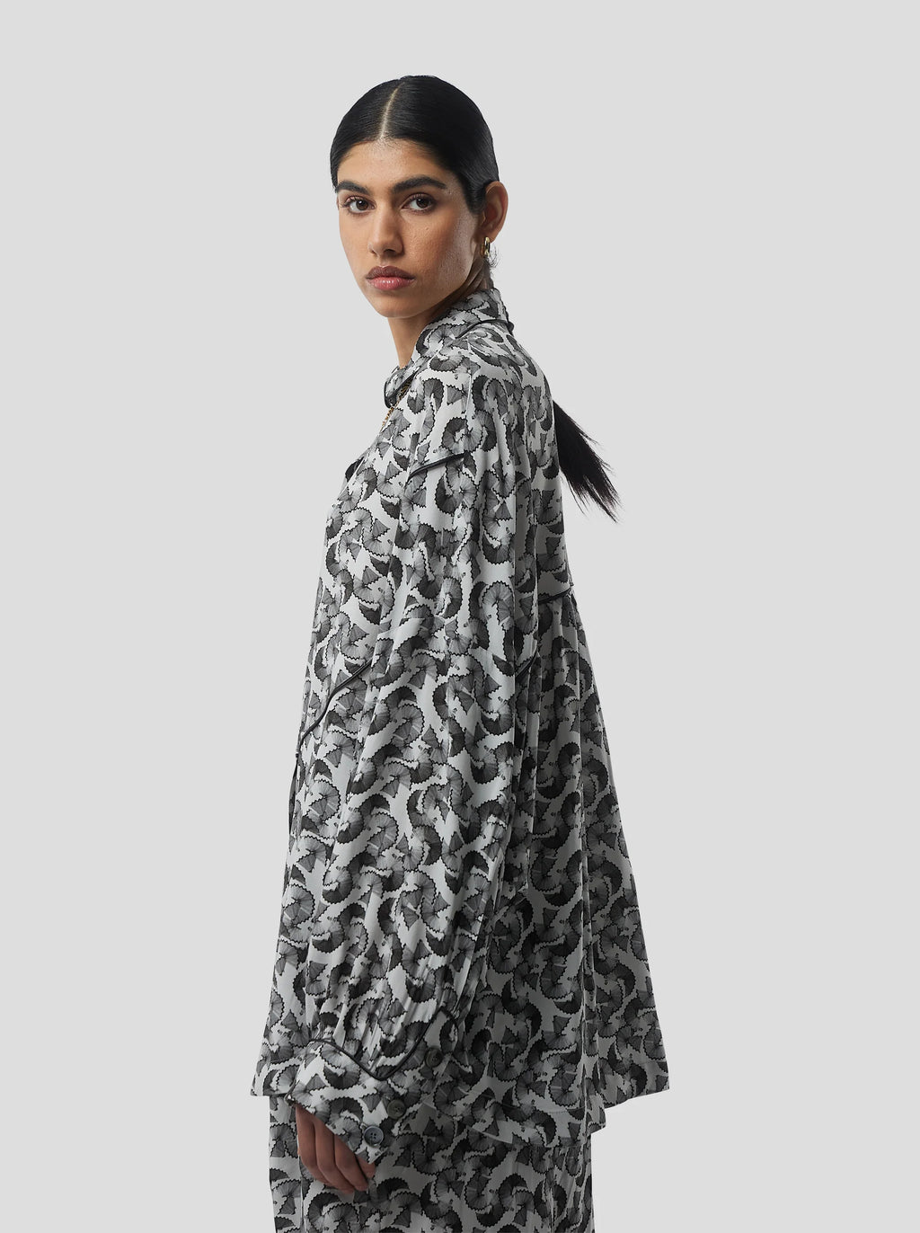 Chemise Tasman In Lead Shavings Print