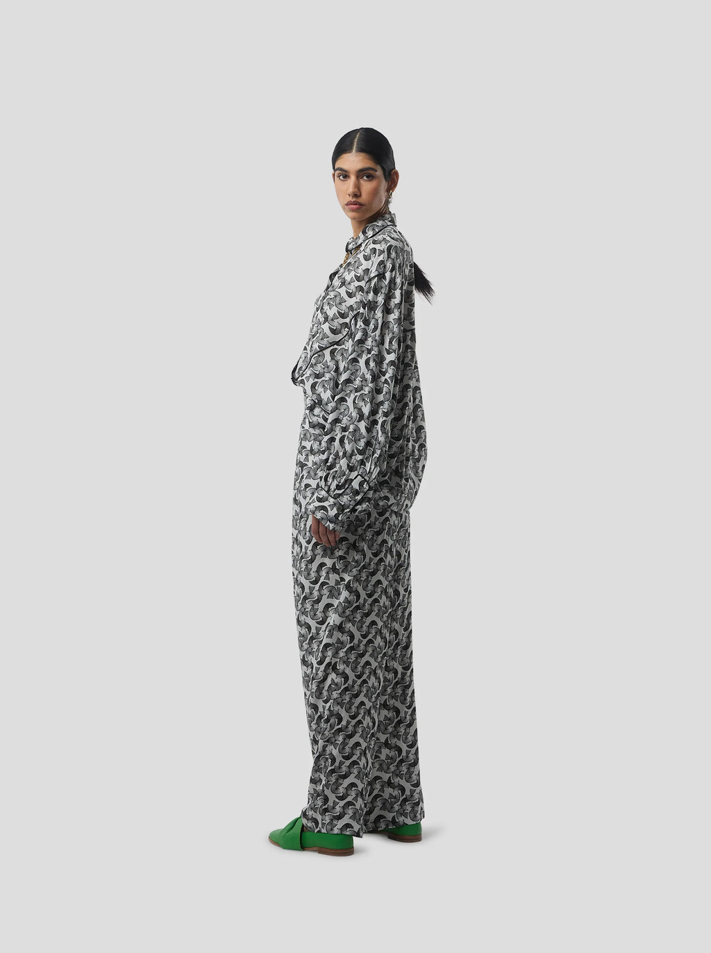 Chemise Tasman In Lead Shavings Print