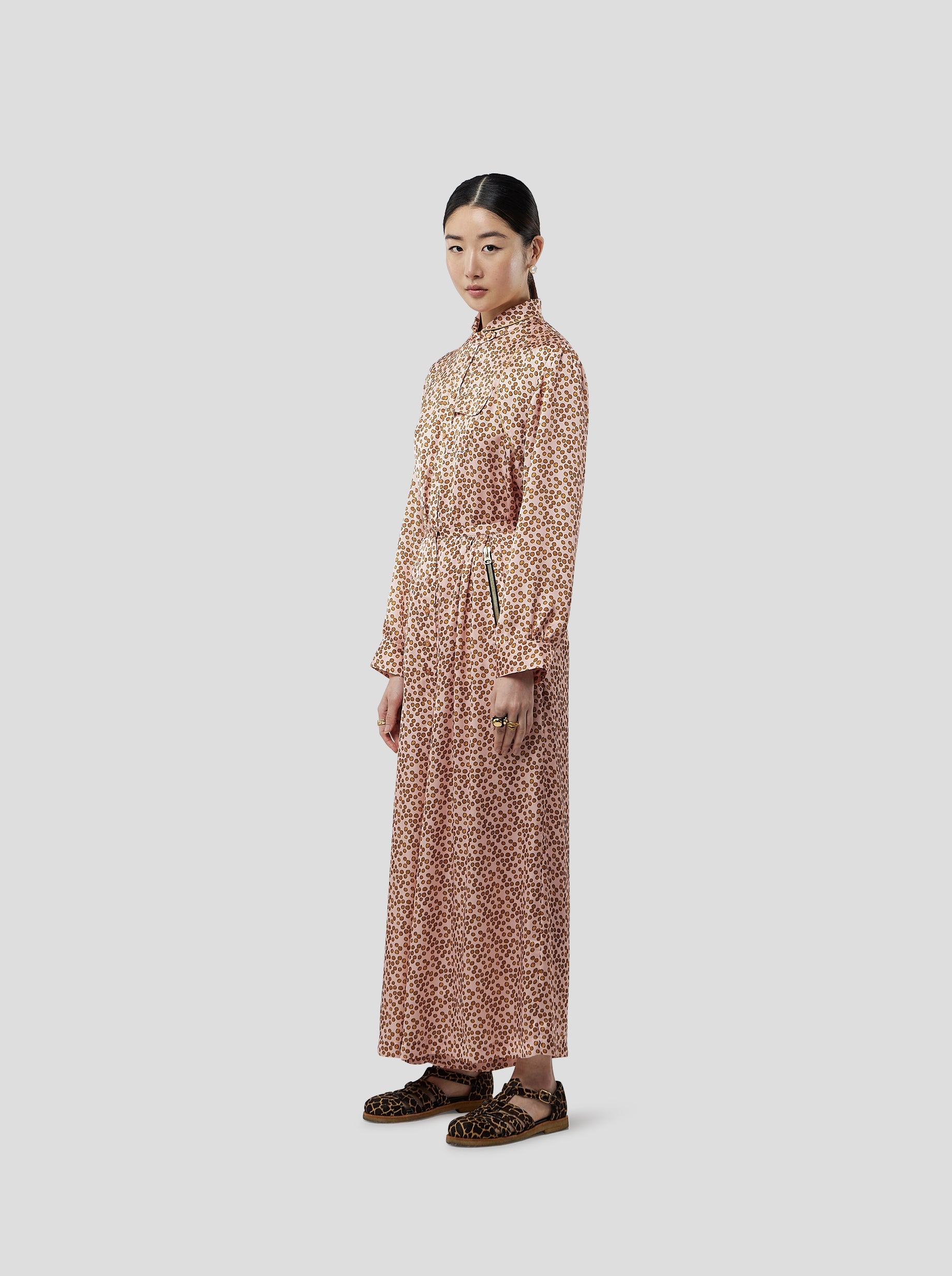 Pantalon Doll In Powder Messy Dots Print