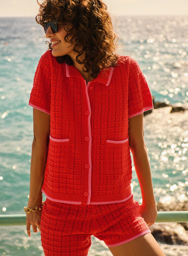 Camisa de Punto Mino - Fresa