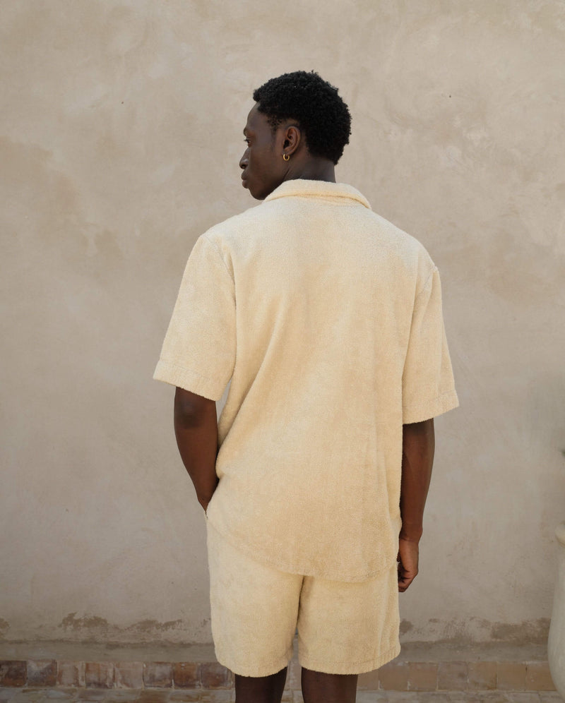 Chemise éponge homme beige angarde packshot dos