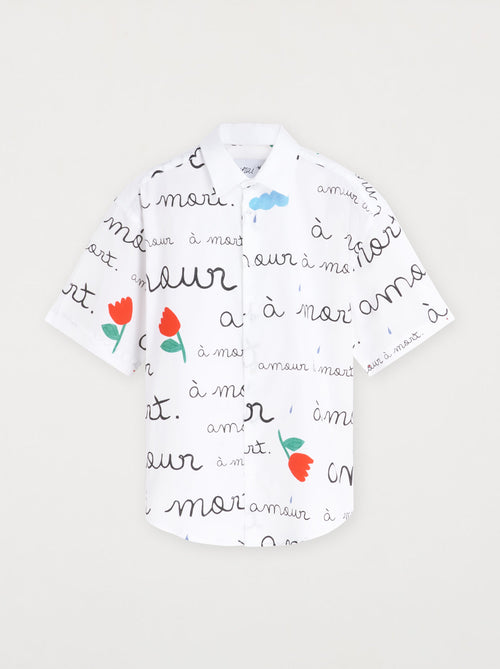 Chemise unisexe AMOUR peint manches courtes