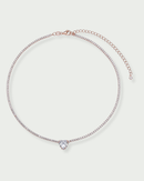 Choker Tennis Cœur Blanc - Rose