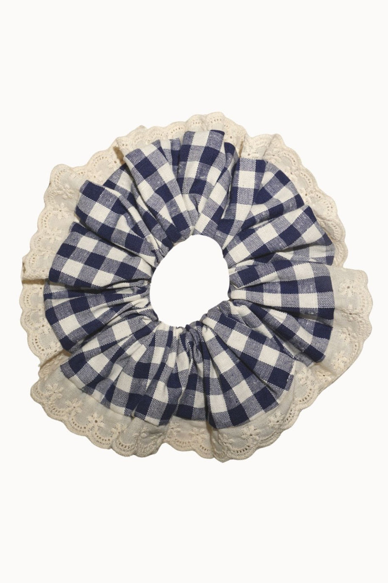 Bibury Lace Scrunchie - Blue And White