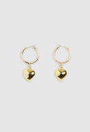 Claudie Pierlot - Boucles D'Oreille Cœur Boucles - Or Pale