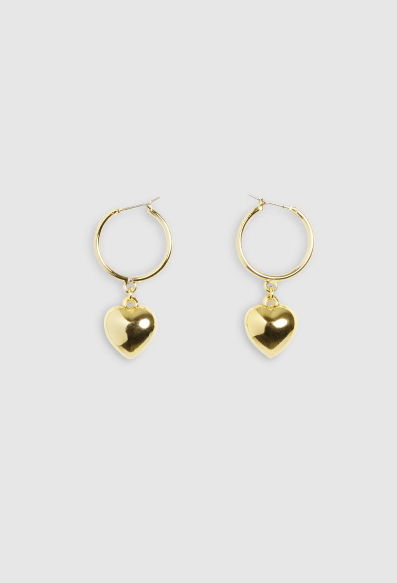 Claudie Pierlot - Boucles D'Oreille Cœur Boucles - Or Pale