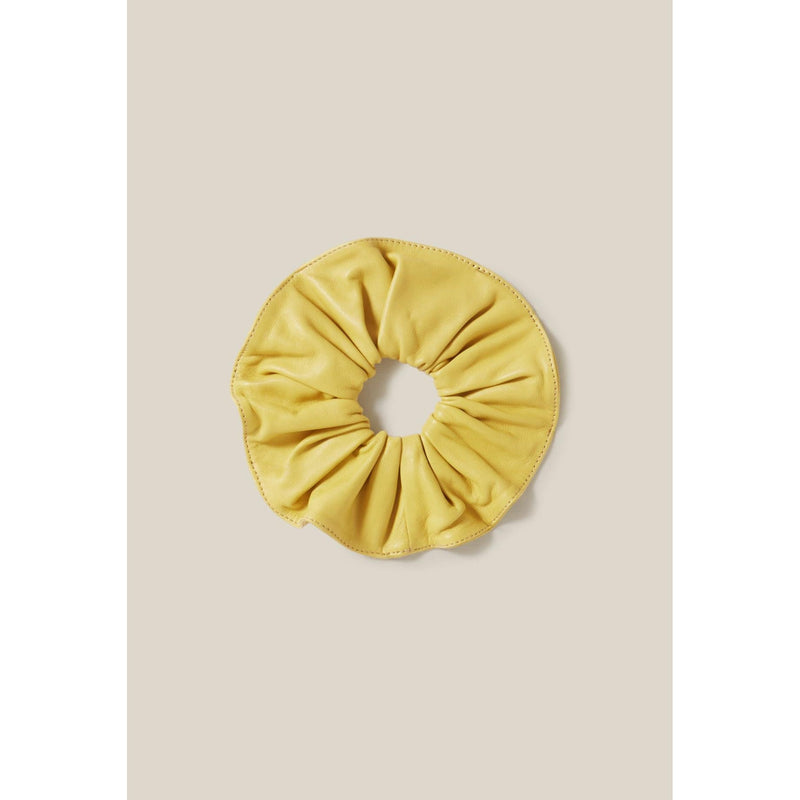 Leather Scrunchie with Stitched Borders