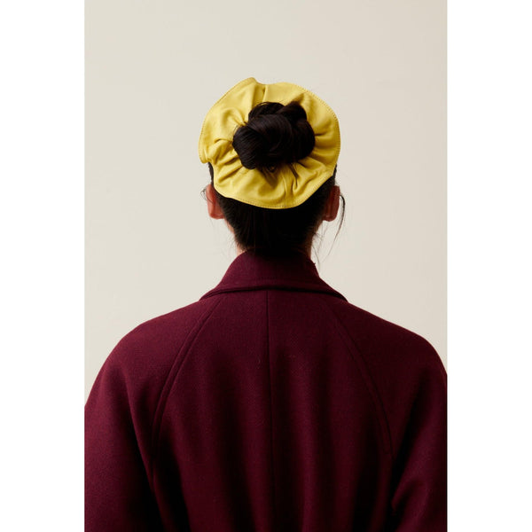 Leather Scrunchie with Stitched Borders