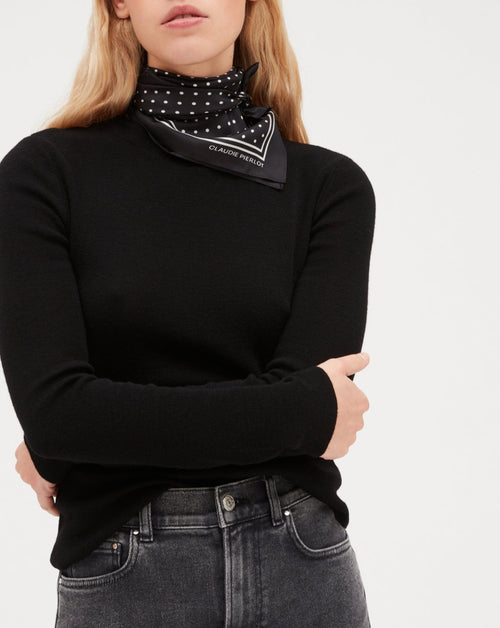 Claudie Pierlot - Foulard A Pois Soie - Noir