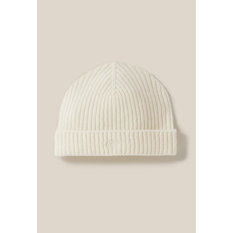 Gorro de canalé de cachemira con bordado CP