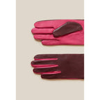 Two-tone Leather Gloves Embossed Logo